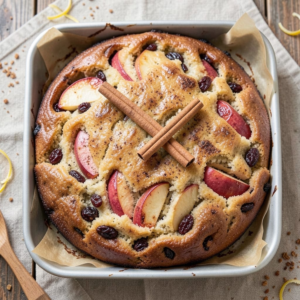 Apple Cinnamon Raisin Cake Recipe: Warm Spice Streusel Topped with Caramelized Apple Filling