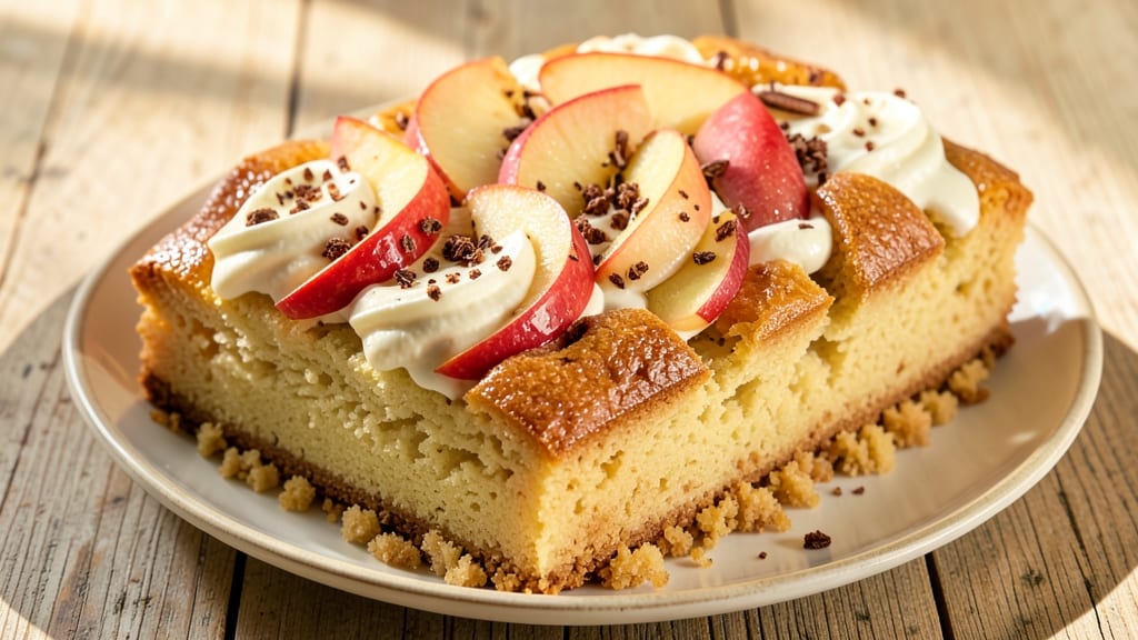 Apple Pie Cake Recipe With Fresh Apples: Caramelized Apple Layers Under Buttery Streusel