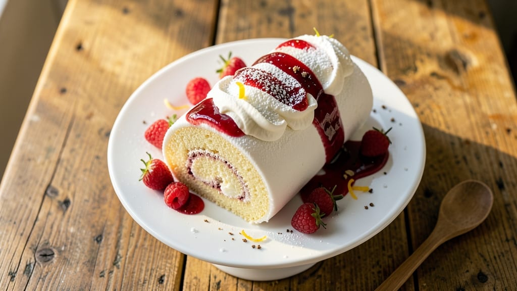Angel Food Cake Jelly Roll Recipe: Effortless Roll and Frosting Technique
