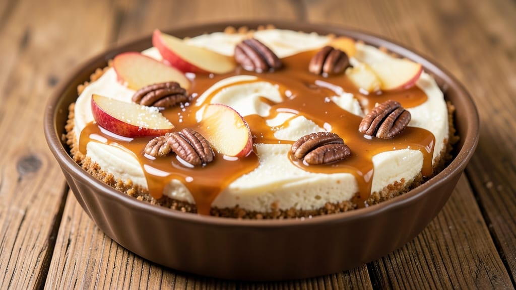 Apple Caramel Pecan Cheesecake Recipe: Nutty-Caramel Crunch Over Ultra Creamy Layers