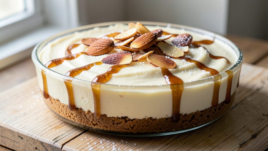Amaretto No-Bake Cheesecake Recipe: Nutty Liqueur Swirls and Creamy Center