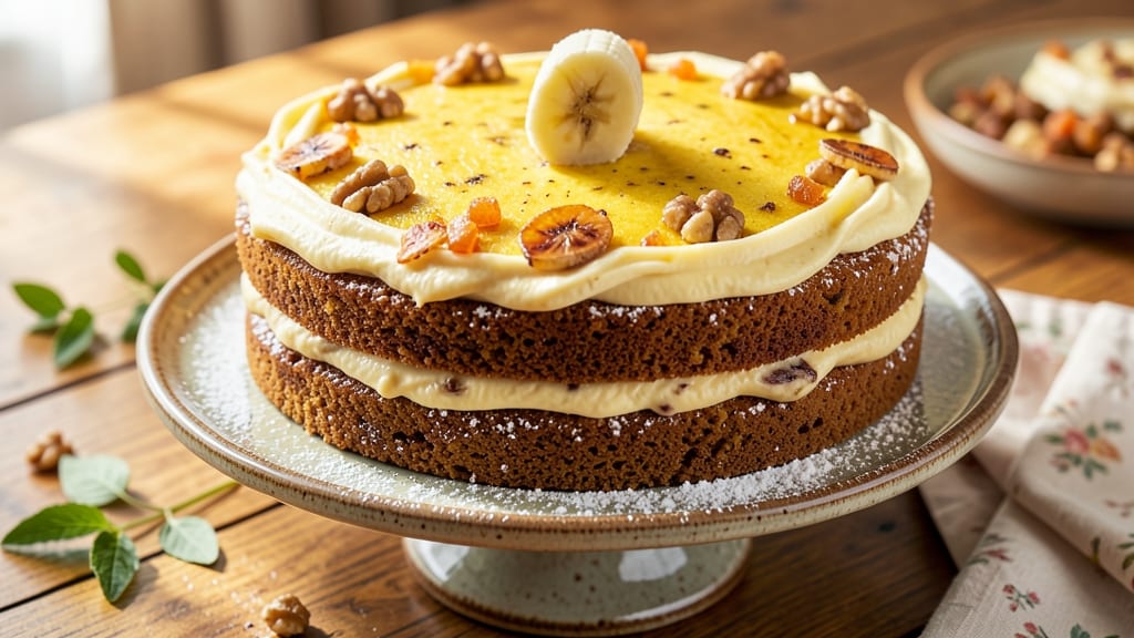 Banana Cake Recipe With 4 Bananas: Ultra-Moist Layers and Caramelized Top