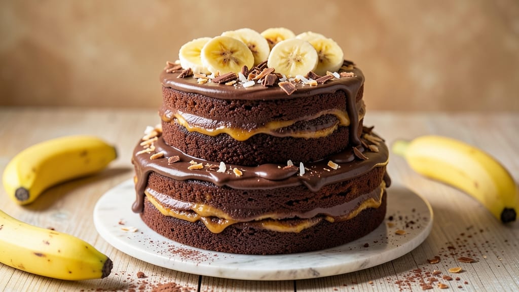 Baking Chocolate Banana Cake Recipe: Fudgy Layers and Caramelized Banana Swirls