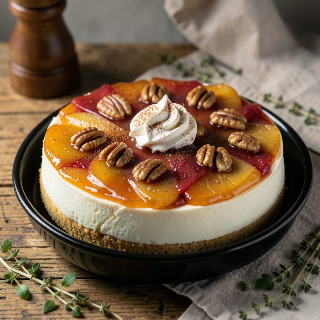 Apple Praline Cheesecake Recipe: Nutty Caramel Crunch Over Creamy Layers