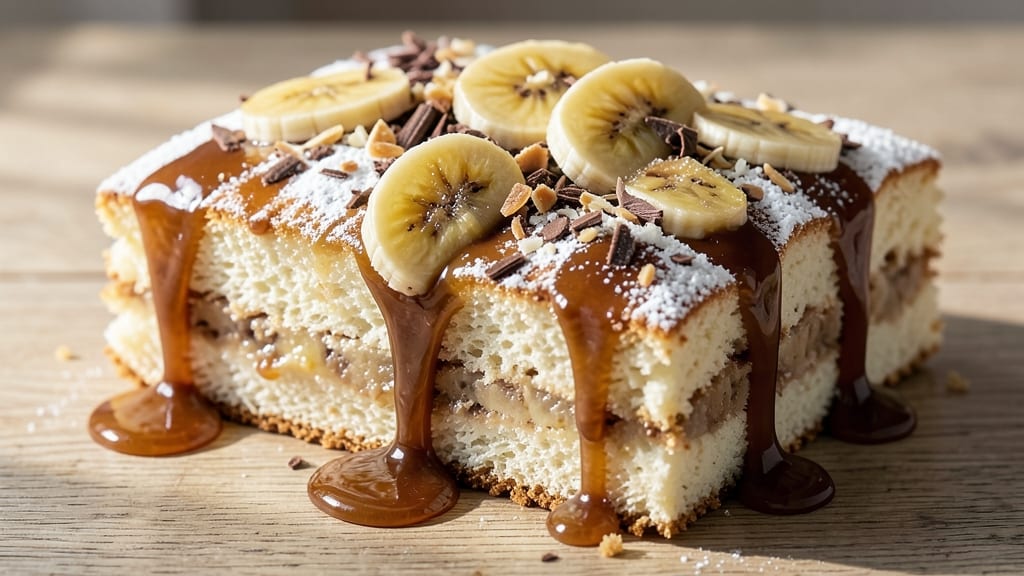 Banana Caramel Roll Cake Dessert Recipe: Swirled Gooey Caramel and Fluffy Layers