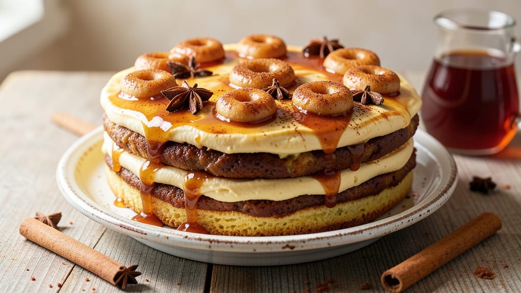 Apple Cider Donut Cake Recipe Using Cake Mix: Spiced Rum Streusel Crown Over Moist Apple Layers