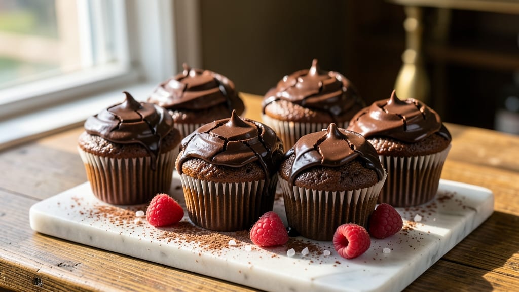 Bakery-Style Chocolate Cupcakes Recipe: Rich Ganache Drizzle Over Velvety Layers