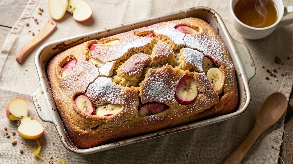 Apple Cake Tea Room Banana Bread Recipe: Caramelized Banana Streusel Hugs Spiced Apple Layers