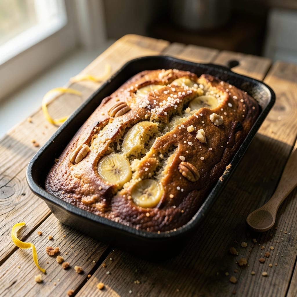 Banana Bread Recipe in a Cake Pan: One-Bowl Moistness With Walnut Streusel Crown