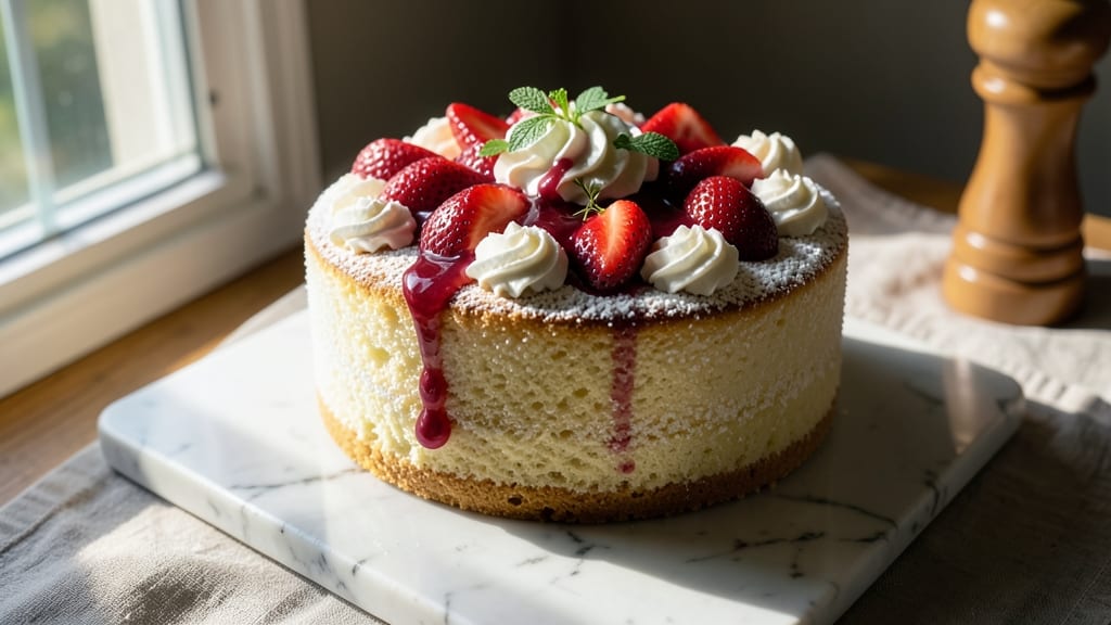 Angel Food Cake With Strawberry Topping Recipe: Light-as-Air Cloud Topped With Fresh Berries