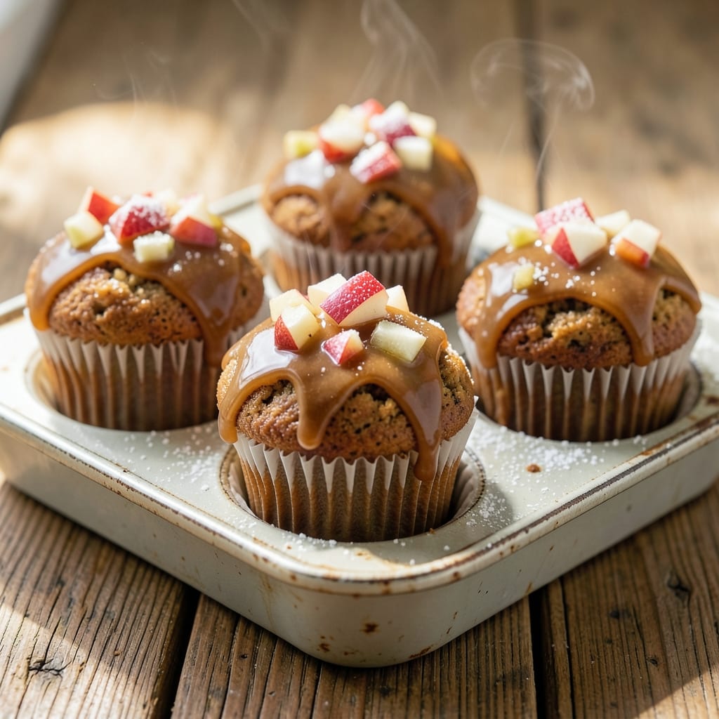 Apple Cider Donut Cupcake Recipe: Spiced Rum Streusel Crown Over Caramelized Apple Filling