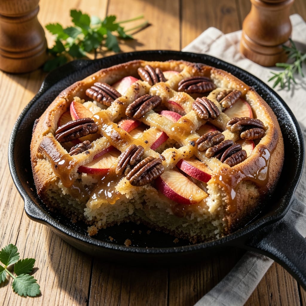 Apple Walnut Upside Down Cake Recipe: Caramelized Apple Crunch With Nutty Crown