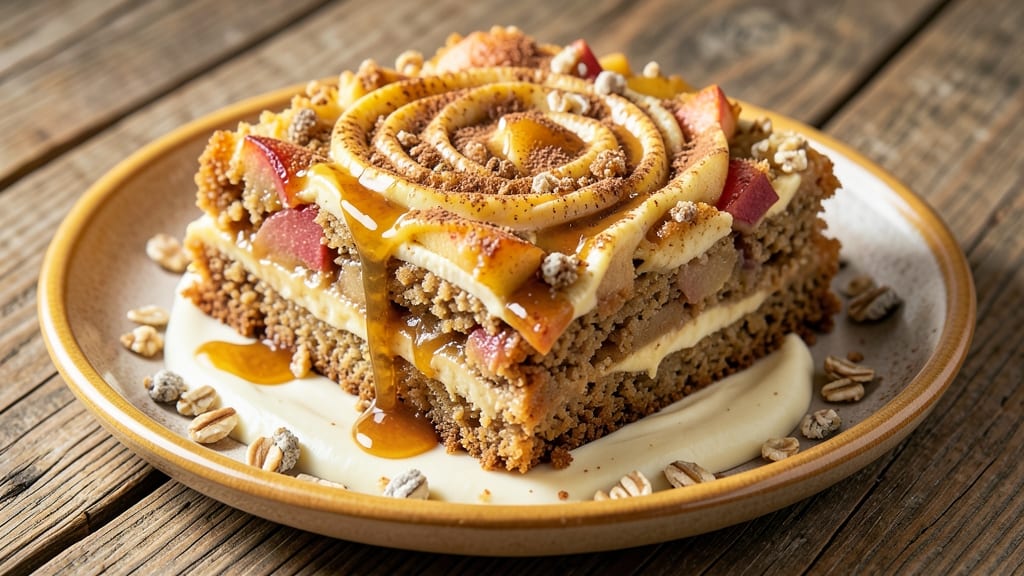Apple Banana Oat Cake Recipe: Warm Spice Streusel Hugs Moist Fruit Layers