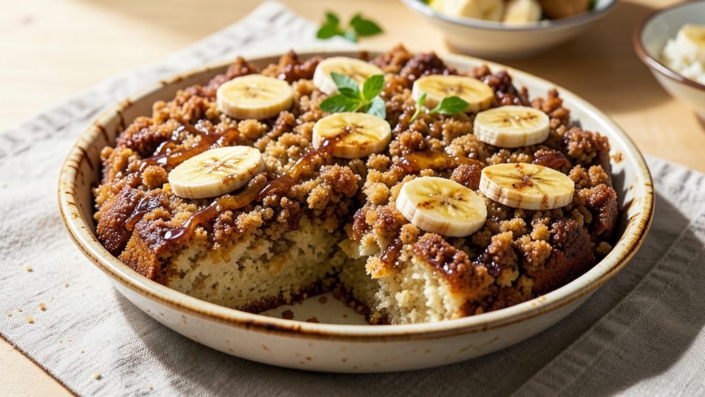 Banana Crumble Cake Recipe: Warm Spice Streusel Hugs Ultra-Moist Layers