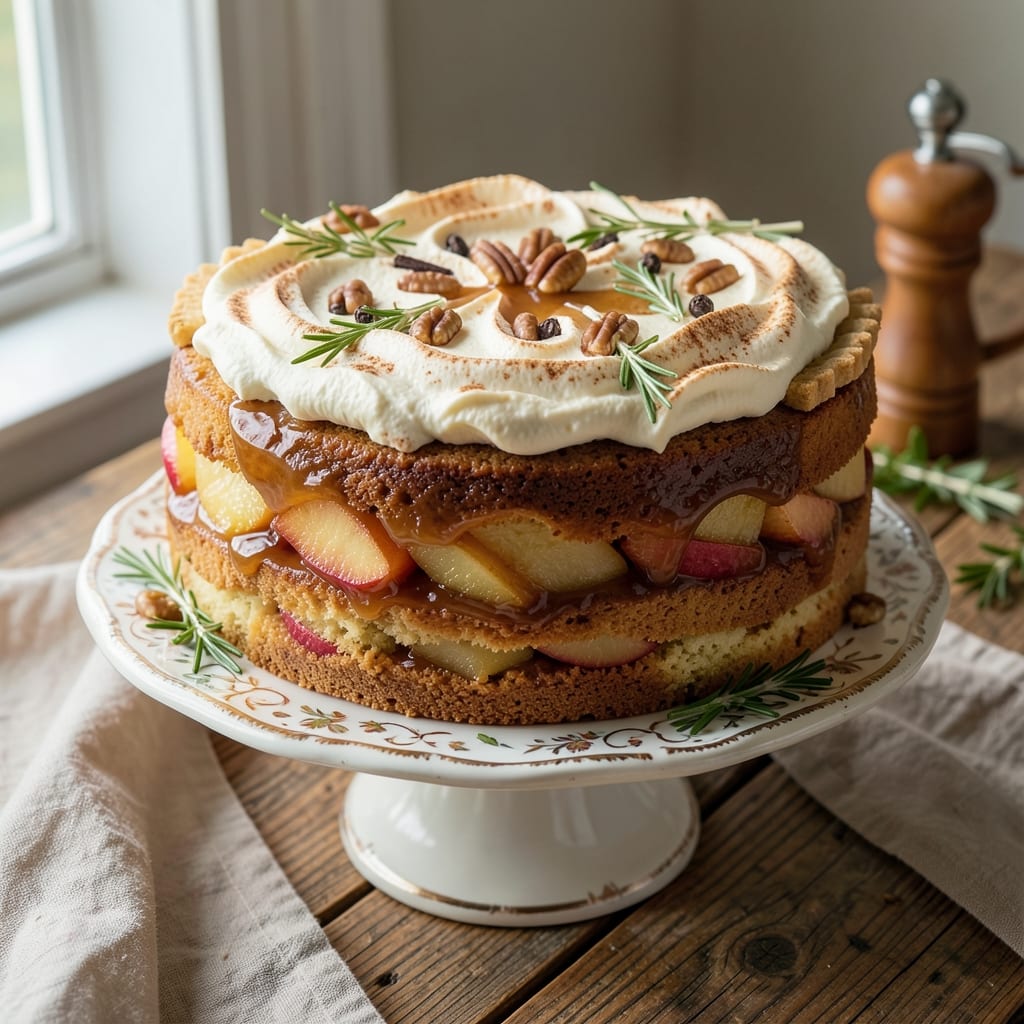 Apple Fall Harvest Cake Recipe: Warm Spice Streusel Crown Over Caramelized Apple Layers