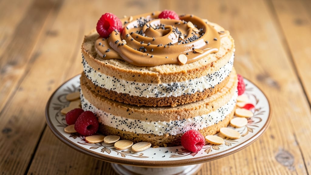 Almond Poppyseed Cake Recipe: Nutty-Creamy Layers With Vanilla Kiss