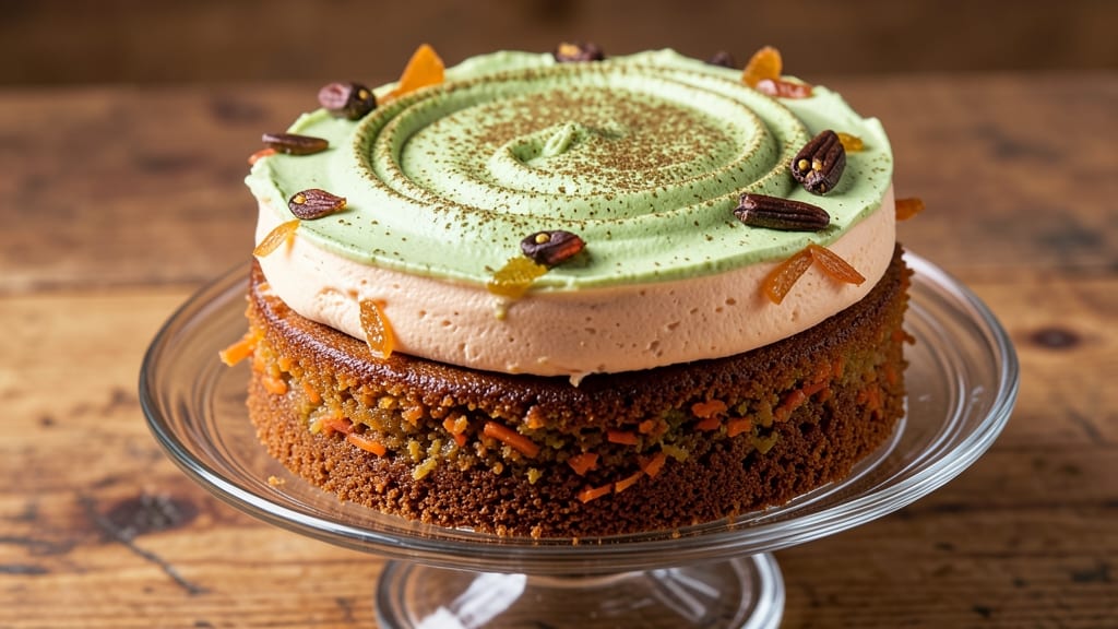 Asian Carrot Cake Recipe: Matcha-Ginger Swirl With Crunchy Sesame Crown