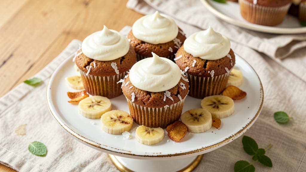 Banana Cupcake Recipe Without Buttermilk: Fluffy Vanilla Frosting Harmony