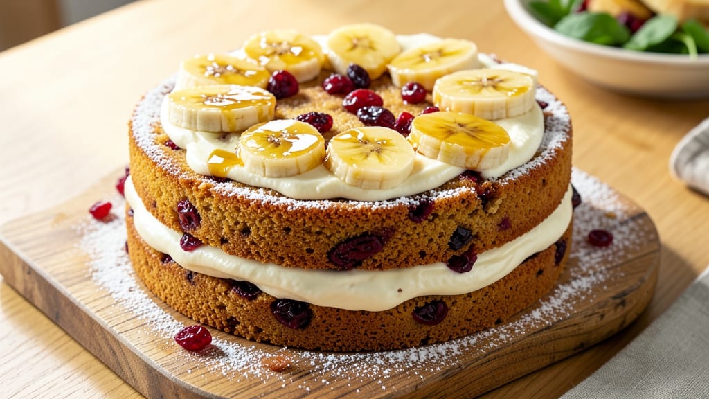 Banana Cranberry Cake Recipe: Tart-Sweet Layers With Crispy Top Edge
