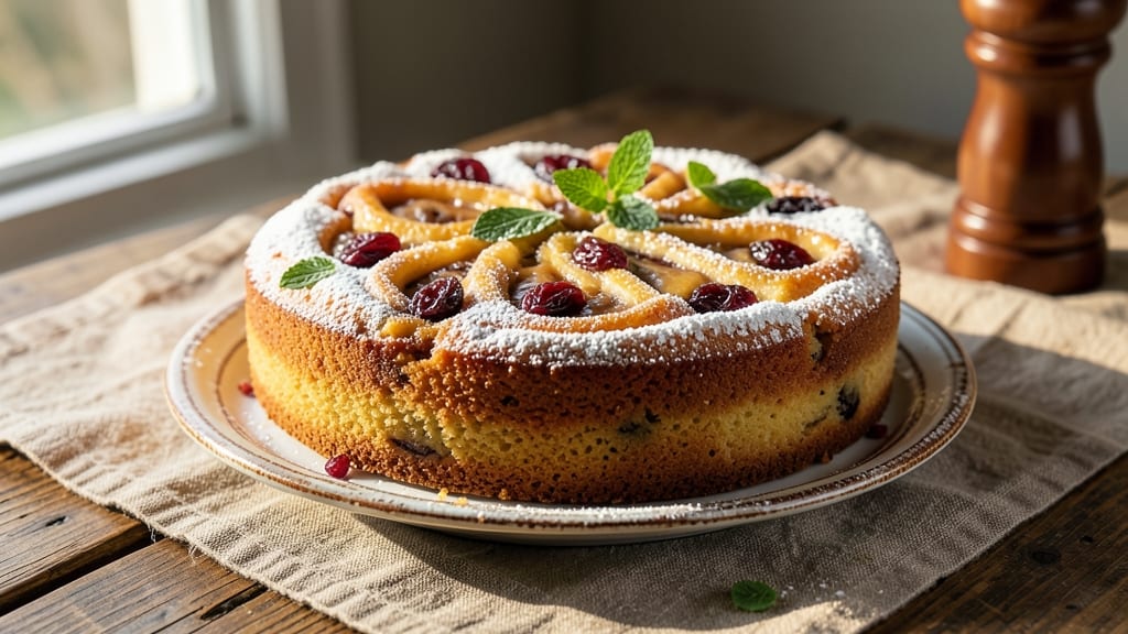 Banana Raisin Cake Recipe: Warm Spice Streusel Hugs Moist Fruit Layers