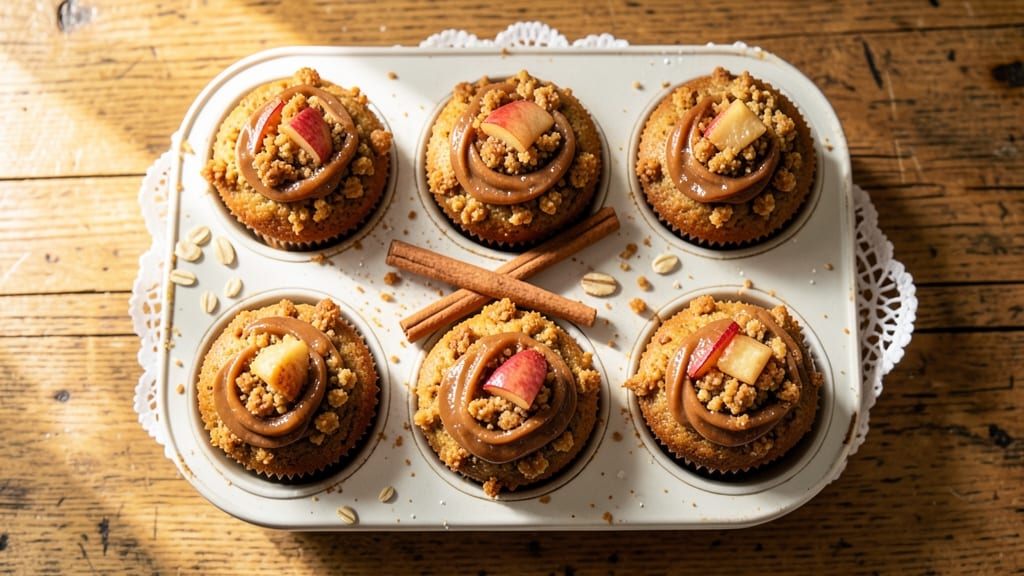 Apple Cake Tea Room Bran Muffins Recipe: Spiced Rum Streusel Crown Over Ultra-Moist Fruit Layers