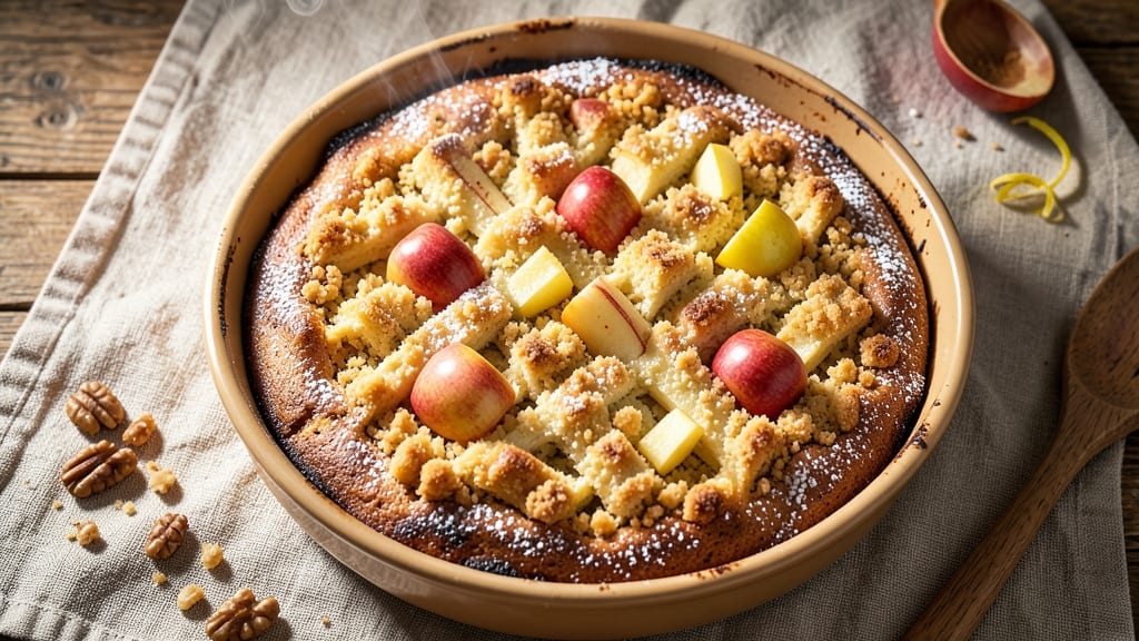Apple Cake With Crumb Topping Recipe: Spiced Streusel Crown Over Warm Apple Layers With Buttery Crunch