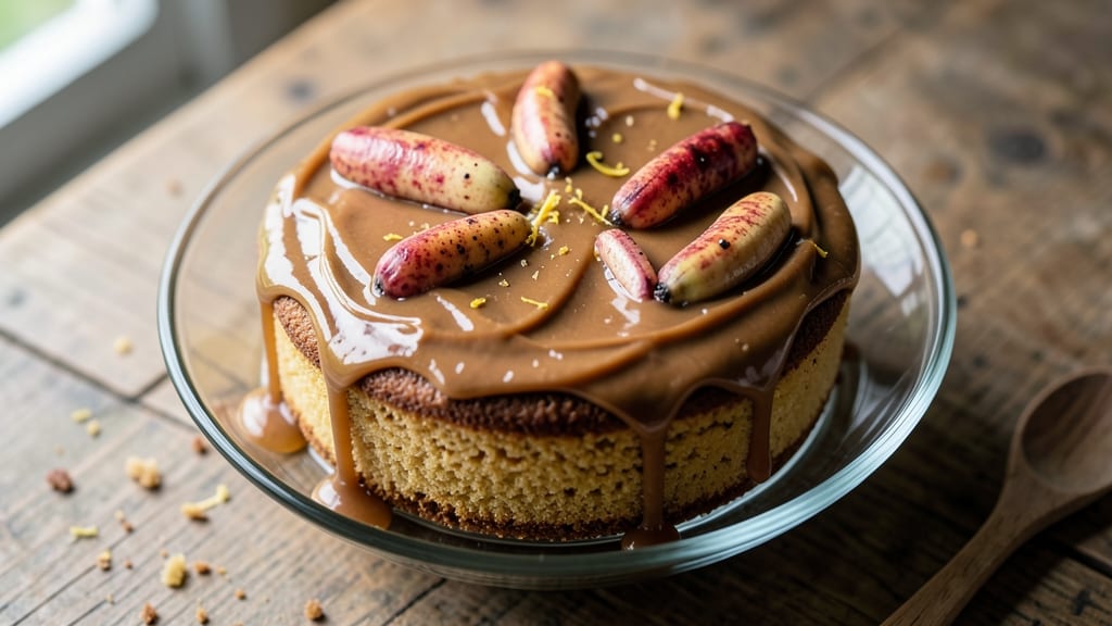 Banana Cake With Caramel Frosting Recipe: Warm Spice Streusel Hugs Ultra-Moist Layers