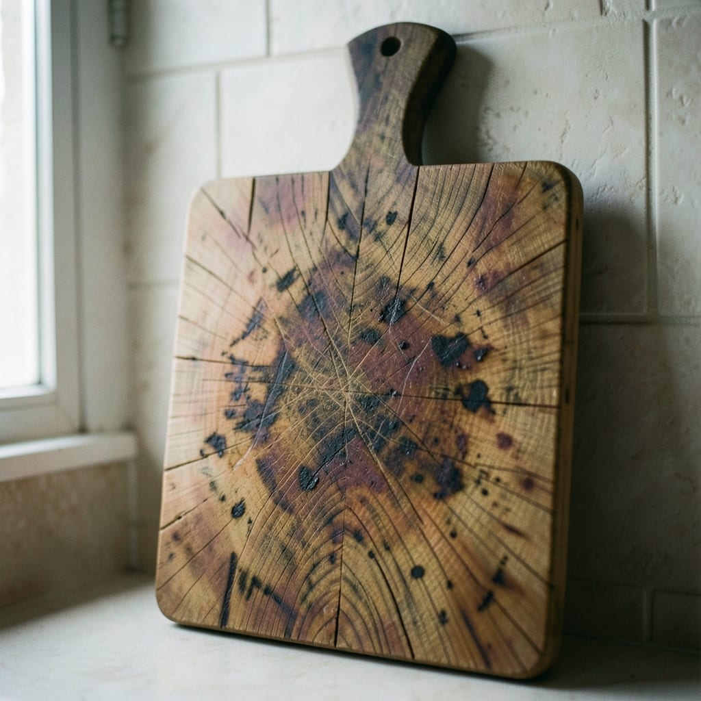 The wooden cutting board