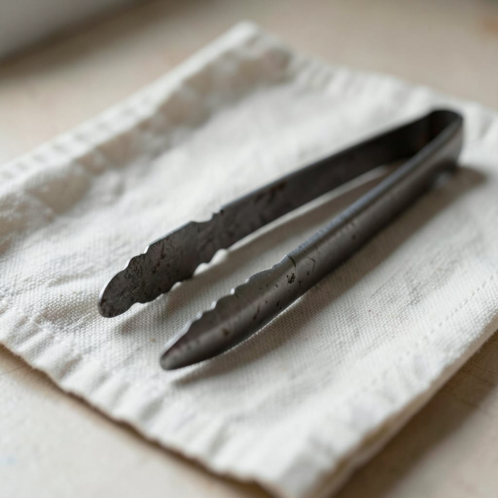 The metal tongs