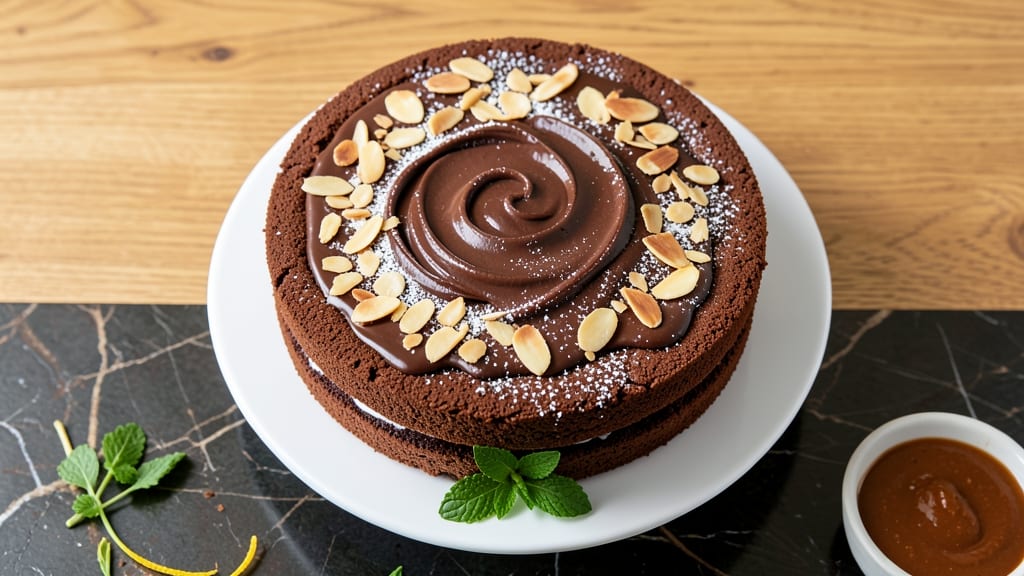 Almond Roca Chocolate Cake Recipe: Crunchy Nut Topping Over Ultra-Moist Layers