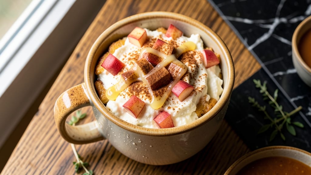 Apple Cinnamon Cottage Cheese Mug Cake Recipe: Microwave-Made Magic with Warm Spice Crunch