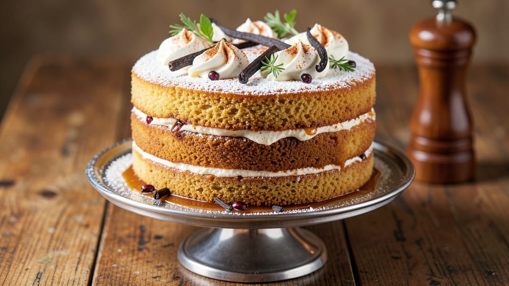 American Christmas Cake Recipe: Spiced Rum-Soaked Layers with Vanilla Bean Magic