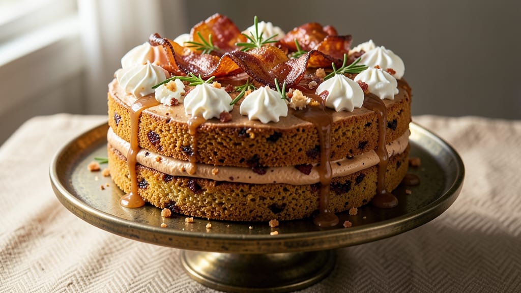 Bacon Flavored Cake Recipe: Smoky Sweetness With Crispy Bits Inside