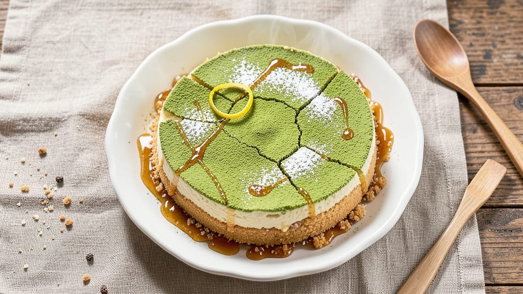 Baked Matcha Cheesecake Recipe: Earthy Green Tea Crunch With Silky Center