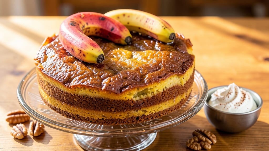 Banana Cake Recipe With Self-Rising Flour: Moist Crumb and No-Crack Streusel Crown