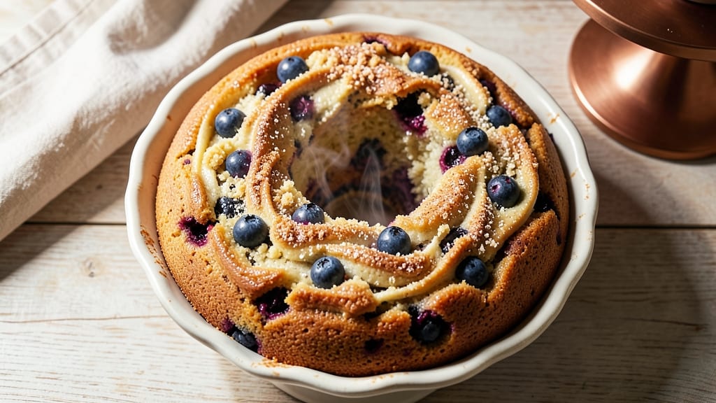 Banana Blueberry Coffee Cake Recipe: Streusel-Topped Layers With Caramelized Fruit Swirls