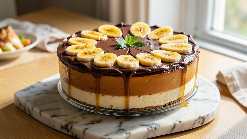 Banana Basque Cheesecake Recipe: Boozy Rum Swirls and Crispy Streusel Crown