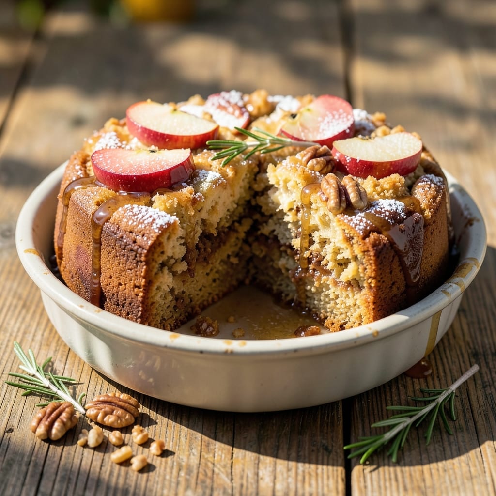 Apple Cider Apple Cake Recipe: Spiced Rum Streusel Crown Over Caramelized Apple Layers