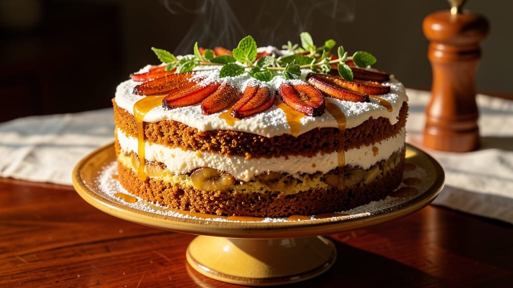 Banana Cake Recipe Kenya: Spiced Rum Streusel Crown Over Warm Banana Layers