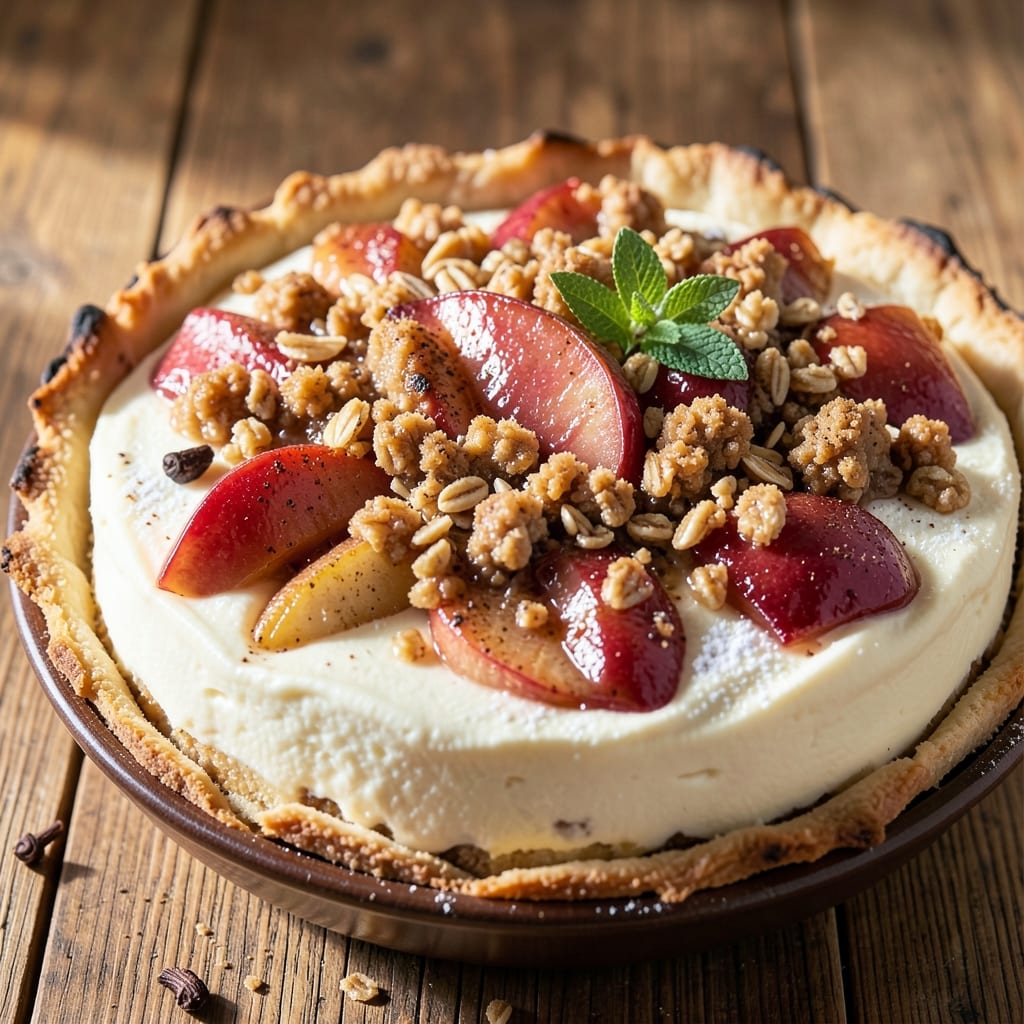 Apple Pie Crumble Cheesecake Recipe: Spiced Apple Streusel Hugs Creamy Cheesecake Layers