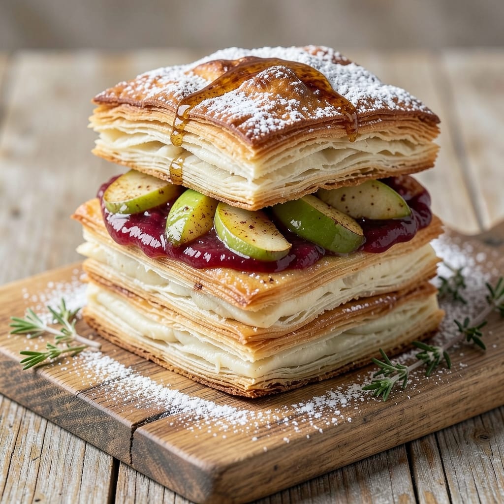 Apple Napoleon Cake Recipe: Layers of Spiced Rum Streusel Hugging Caramelized Apples