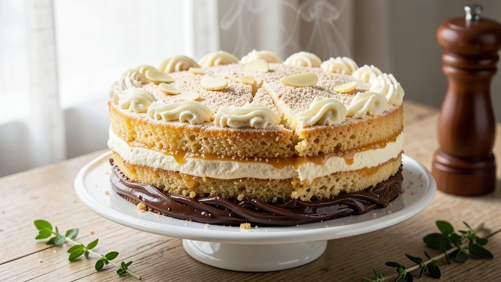 Almond Sour Cream Cake Recipe: Nutty Moistness With Vanilla-Kissed Layers