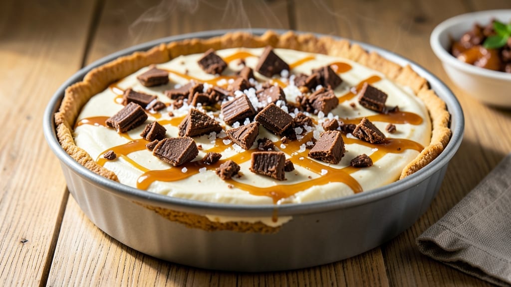 Baked Snickers Cheesecake Recipe: Chocolatey Crunch Meets Gooey Caramel Center